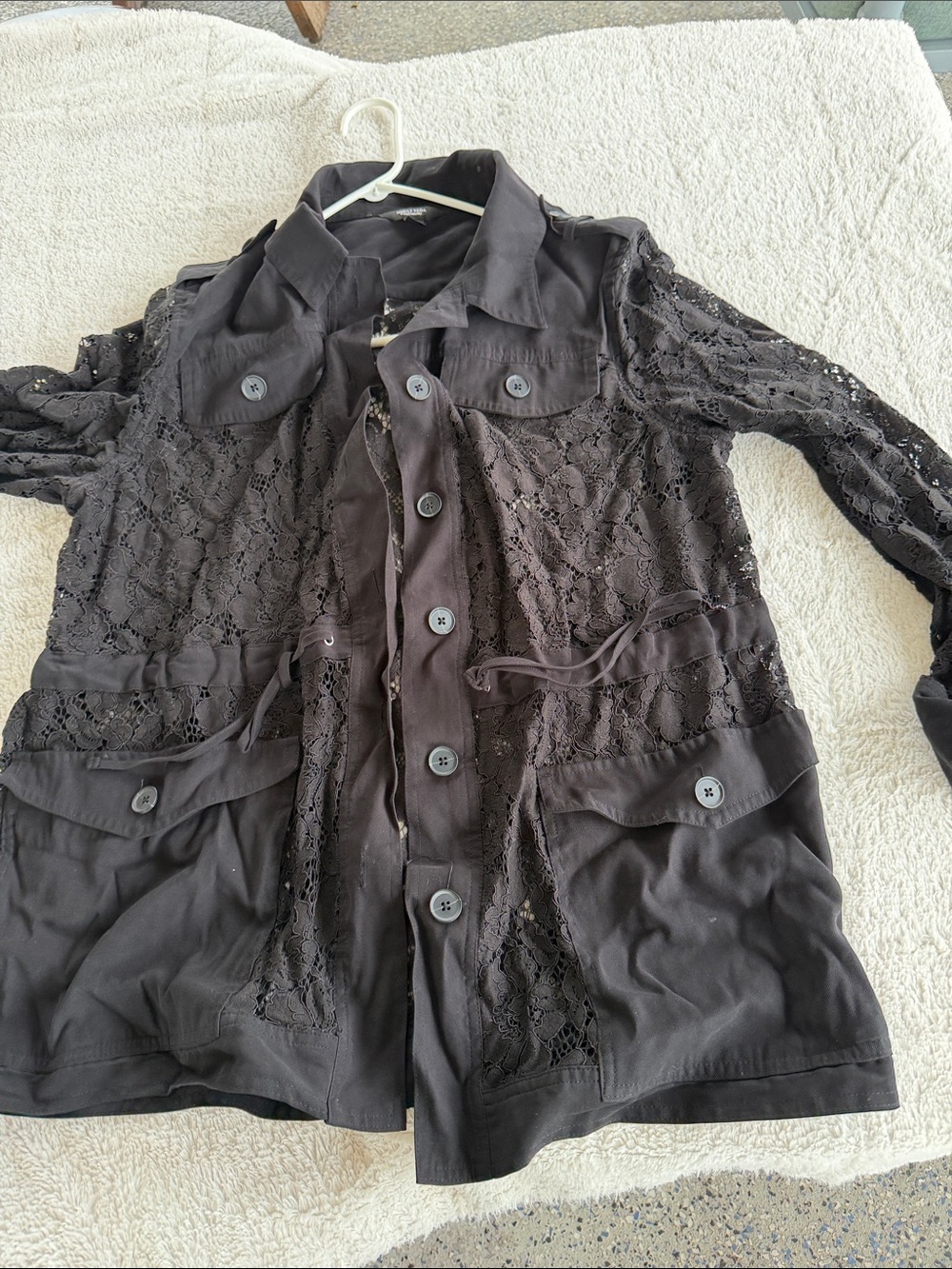 Simply Vera Vera Wang Black Lace Utility Jacket